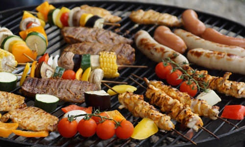 kabobs on the grill