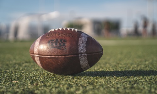 A football on the field